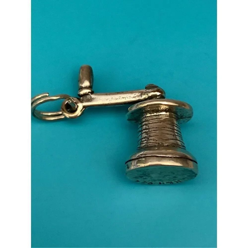 .925 Sailboat Winch Vintage Sterling Silver Jewelry Charm #sailing